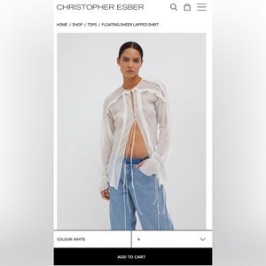 Christopher Esber FLOATING SHEER LAPPED SHIRT